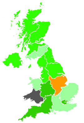 Click on a region for air pollution levels for 16/01/1991