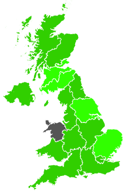 Click on a region for air pollution levels for 16/01/2002