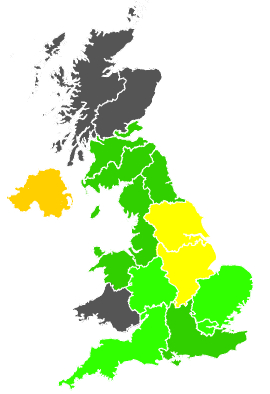 Click on a region for air pollution levels for 16/02/1990