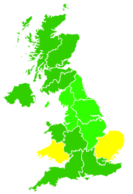 Click on a region for air pollution levels for 16/02/2016
