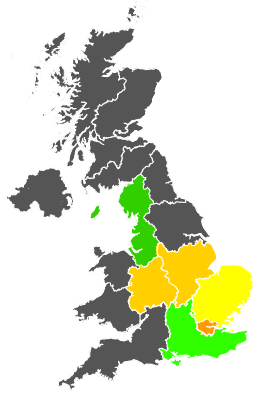 Click on a region for air pollution levels for 16/03/1986