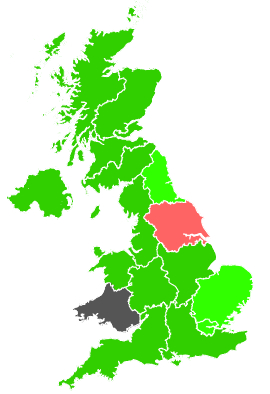Click on a region for air pollution levels for 16/03/1991