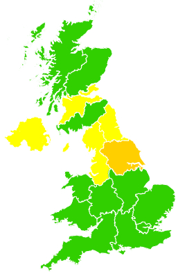 Click on a region for air pollution levels for 16/03/2003