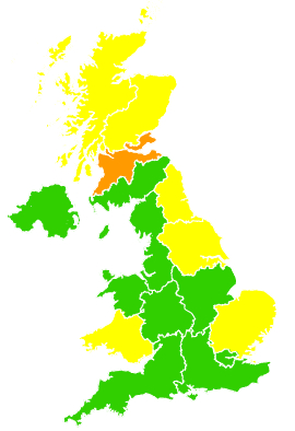 Click on a region for air pollution levels for 16/03/2006