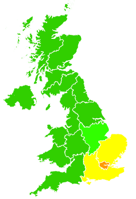 Click on a region for air pollution levels for 16/03/2012