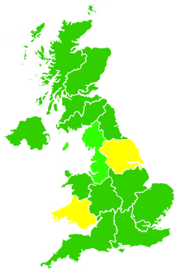 Click on a region for air pollution levels for 16/03/2018