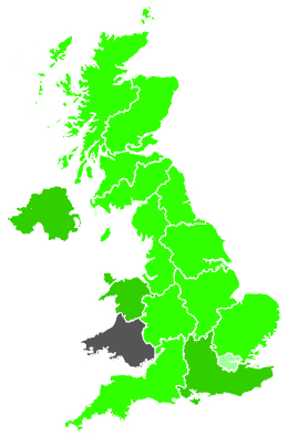 Click on a region for air pollution levels for 16/04/1988