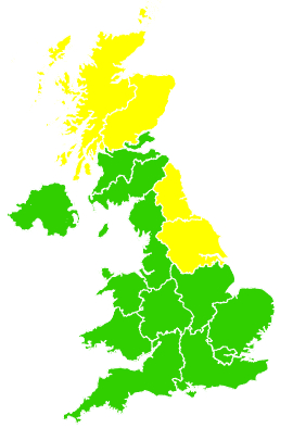 Click on a region for air pollution levels for 16/04/1998