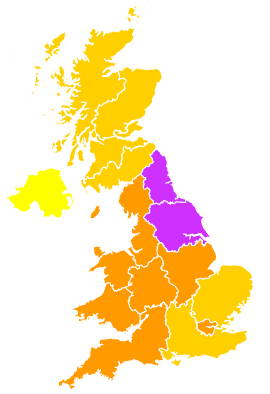 Click on a region for air pollution levels for 16/04/2003