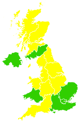 Click on a region for air pollution levels for 16/04/2006