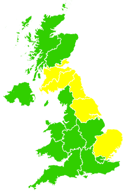Click on a region for air pollution levels for 16/04/2010