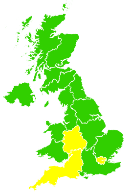 Click on a region for air pollution levels for 16/04/2011