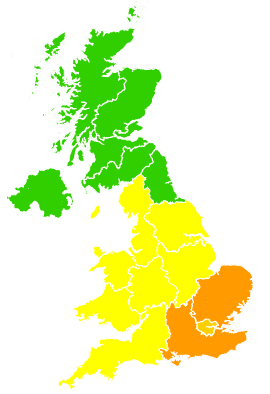 Click on a region for air pollution levels for 16/04/2020