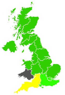 Click on a region for air pollution levels for 16/05/1991