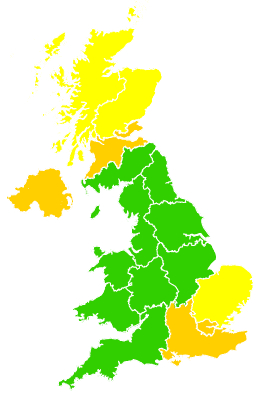 Click on a region for air pollution levels for 16/05/1997