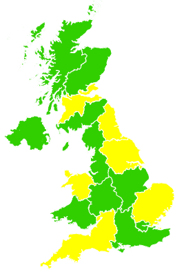 Click on a region for air pollution levels for 16/05/2005