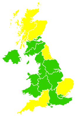 Click on a region for air pollution levels for 16/05/2009