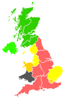Click on a region for air pollution levels for 16/06/1989