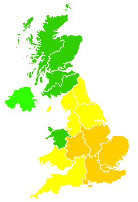 Click on a region for air pollution levels for 16/06/2006