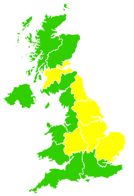 Click on a region for air pollution levels for 16/06/2009