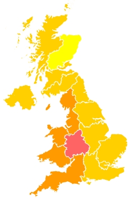 Click on a region for air pollution levels for 16/06/2023