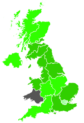 Click on a region for air pollution levels for 16/07/1988