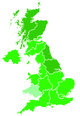 Click on a region for air pollution levels for 16/07/1993