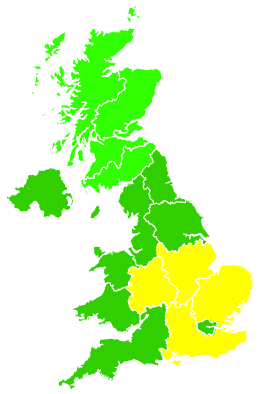 Click on a region for air pollution levels for 16/07/2002