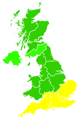 Click on a region for air pollution levels for 16/07/2005