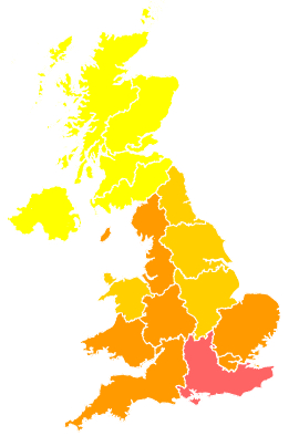 Click on a region for air pollution levels for 16/07/2006