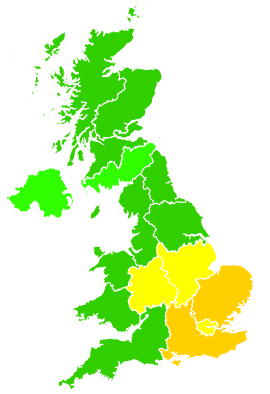 Click on a region for air pollution levels for 16/07/2018