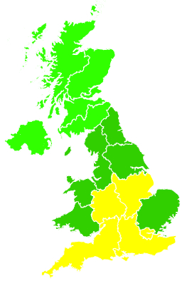 Click on a region for air pollution levels for 16/07/2022