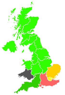 Click on a region for air pollution levels for 16/08/1987