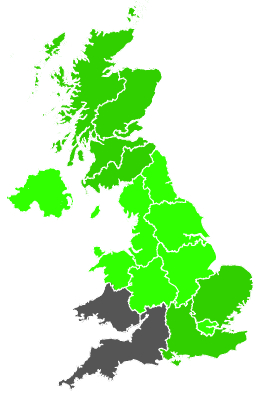 Click on a region for air pollution levels for 16/08/1990