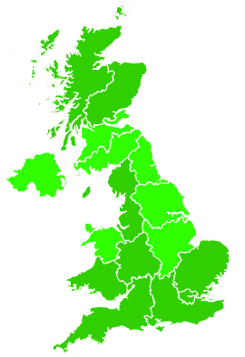 Click on a region for air pollution levels for 16/08/2007