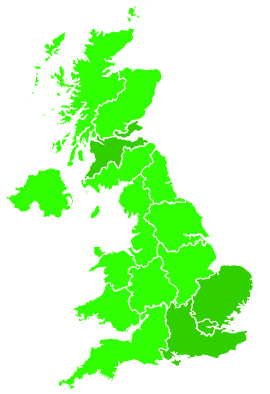 Click on a region for air pollution levels for 16/08/2009