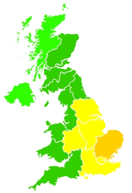 Click on a region for air pollution levels for 16/08/2022