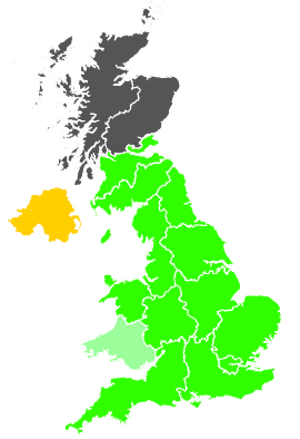 Click on a region for air pollution levels for 16/09/1993