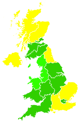 Click on a region for air pollution levels for 16/09/2002