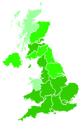 Click on a region for air pollution levels for 16/09/2004