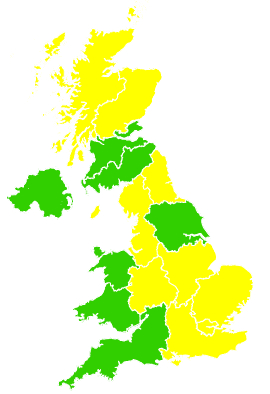 Click on a region for air pollution levels for 16/09/2006