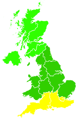 Click on a region for air pollution levels for 16/09/2020