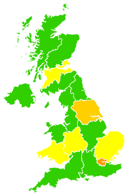 Click on a region for air pollution levels for 16/10/2006