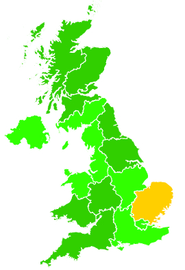 Click on a region for air pollution levels for 16/10/2009