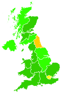 Click on a region for air pollution levels for 16/10/2013