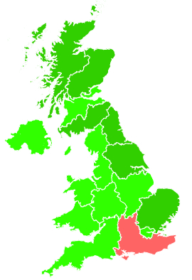 Click on a region for air pollution levels for 16/10/2020