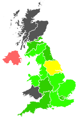 Click on a region for air pollution levels for 16/11/1991