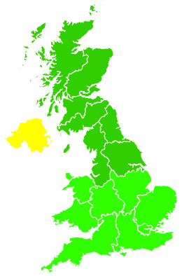 Click on a region for air pollution levels for 16/11/1995