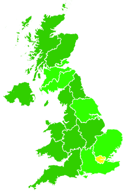 Click on a region for air pollution levels for 16/11/2004