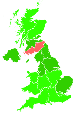 Click on a region for air pollution levels for 16/11/2014